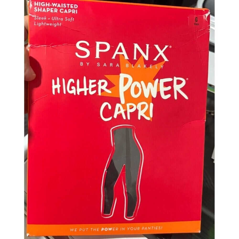 Spanx By Sara Blakely High Waisted‎ Shaper Capri Black Lightweight Size G